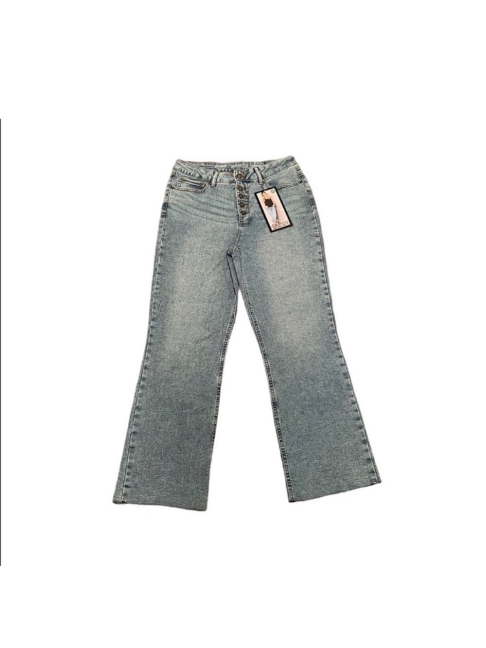 SoundStyle NWT kick straight ankle highrise raw hem button fly jean size 6/28